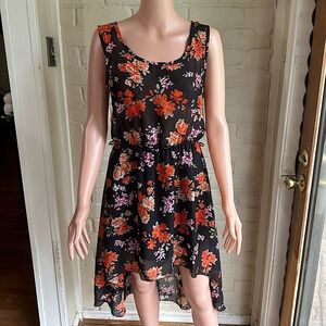 Vivace Design size large black and orange floral boho dress